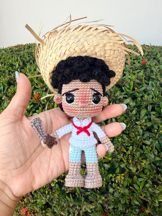 Jíbaro puertorriqueño tejido a mano | Amigurumi boricua | Decoración artesanal de Puerto Rico