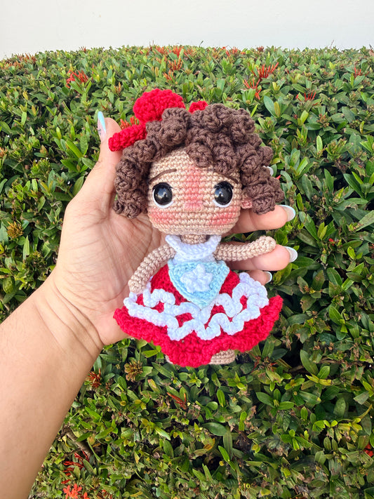 Jíbara puertorriqueña tejida a mano | Amigurumi boricua | Artesanía inspirada en Puerto Rico