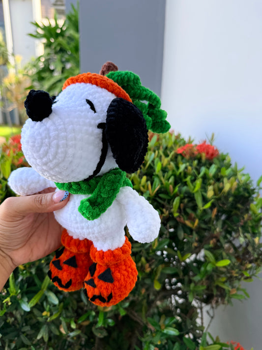 Peluche Perrito Nostálgico con Botas de Calabaza | Amigurumi Hecho a Mano