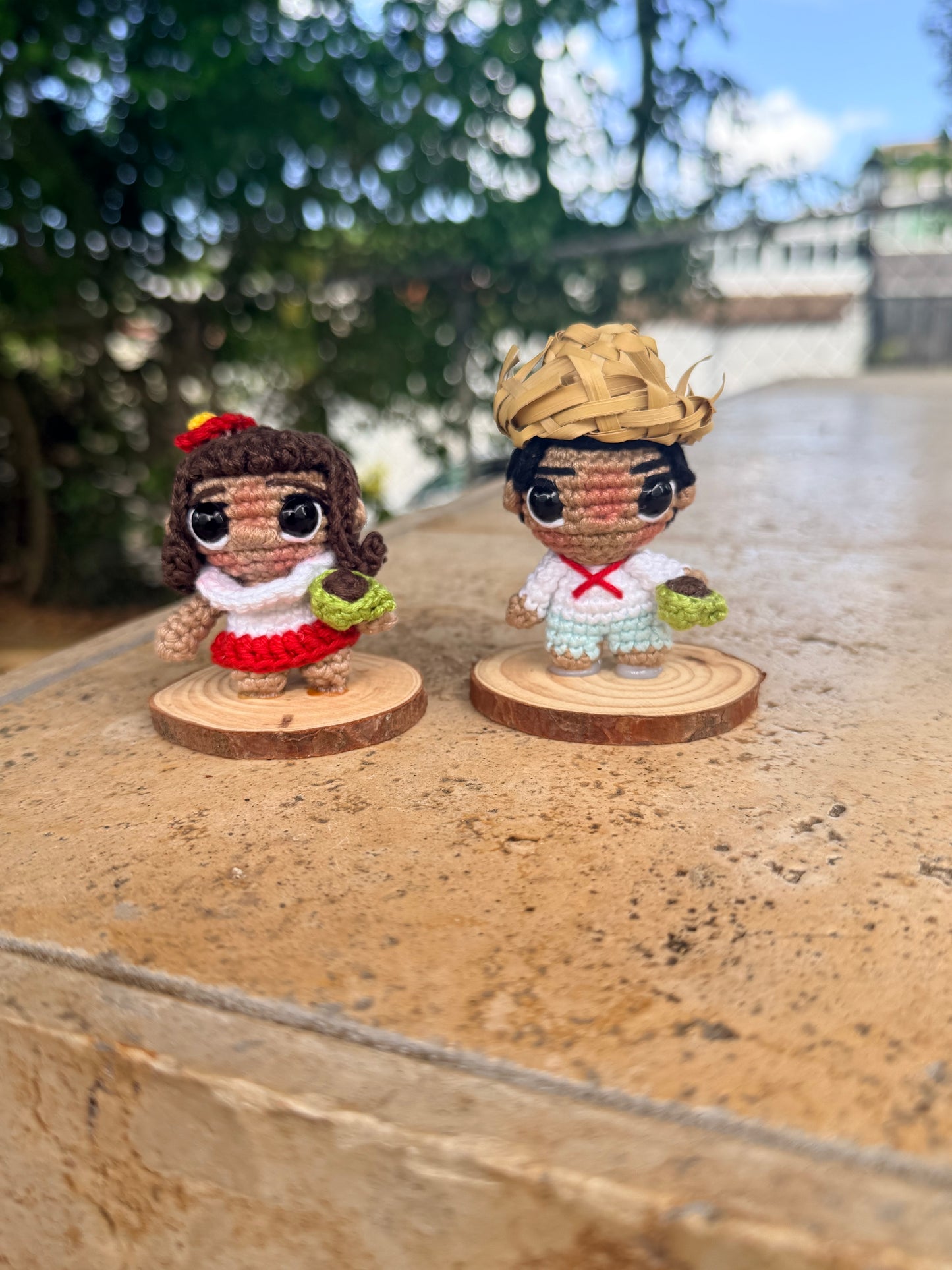 Mini Jíbaros Puertorriqueños en Crochet con Tacita de Café | Decoración Boricua Handmade