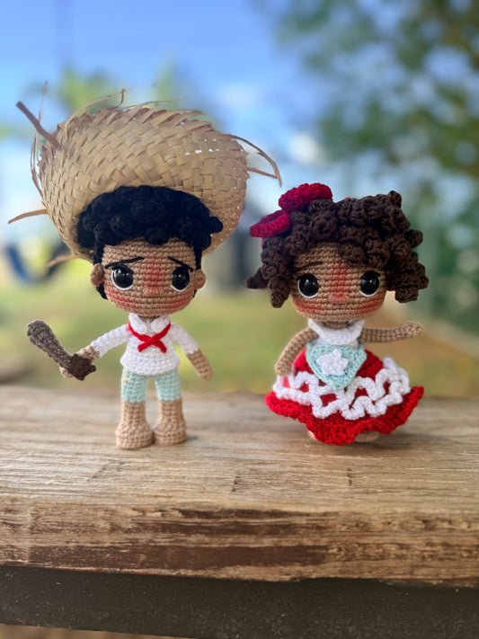 Pareja de Jíbaros en Crochet | Artesanía Puertorriqueña Hecha a Mano