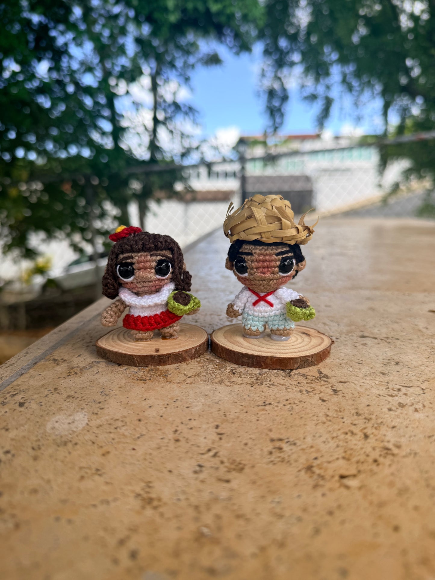 Mini Jíbaros Puertorriqueños en Crochet con Tacita de Café | Decoración Boricua Handmade