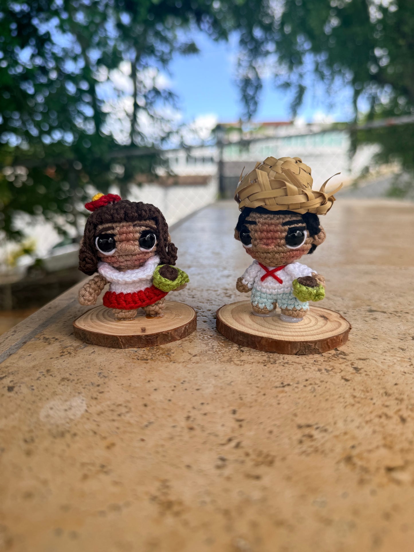 Mini Jíbaros Puertorriqueños en Crochet con Tacita de Café | Decoración Boricua Handmade