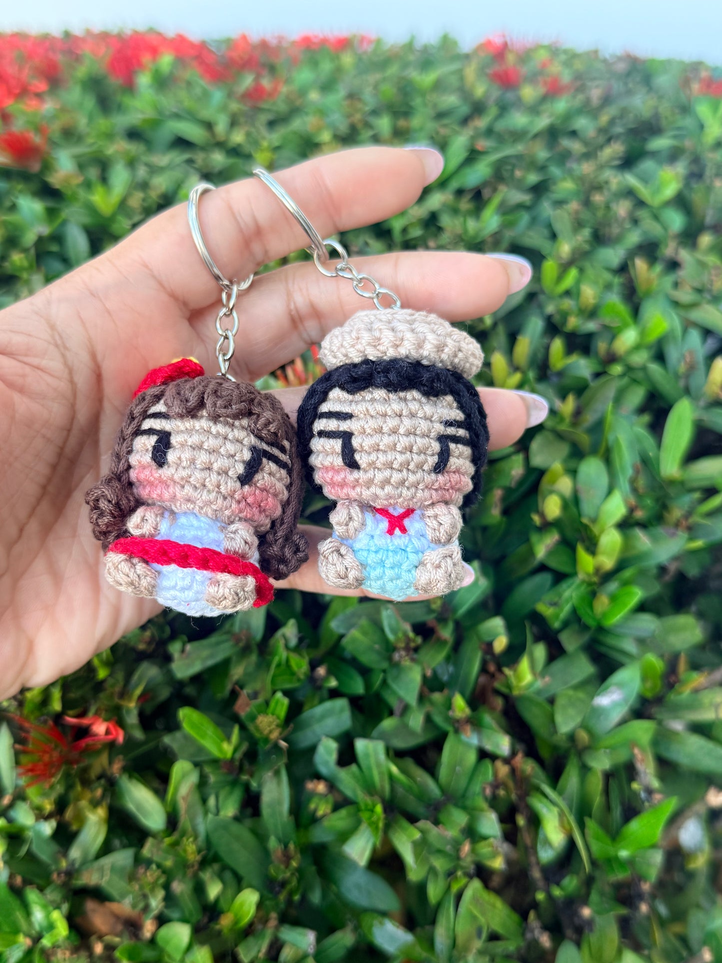 Puerto Rico Keychain Crochet | Llavero jíbaro boricua hecho a mano, souvenir gift (boy, girl or couple)