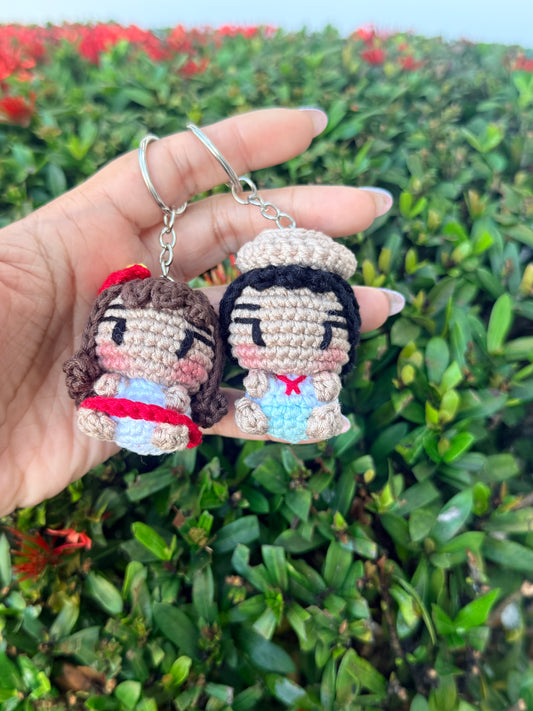 Puerto Rico Keychain Crochet | Llavero jíbaro boricua hecho a mano, souvenir gift (boy, girl or couple)