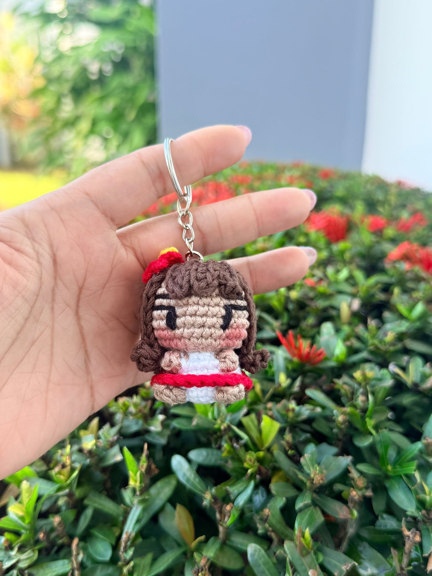 Puerto Rico Keychain Crochet | Llavero jíbaro boricua hecho a mano, souvenir gift (boy, girl or couple)