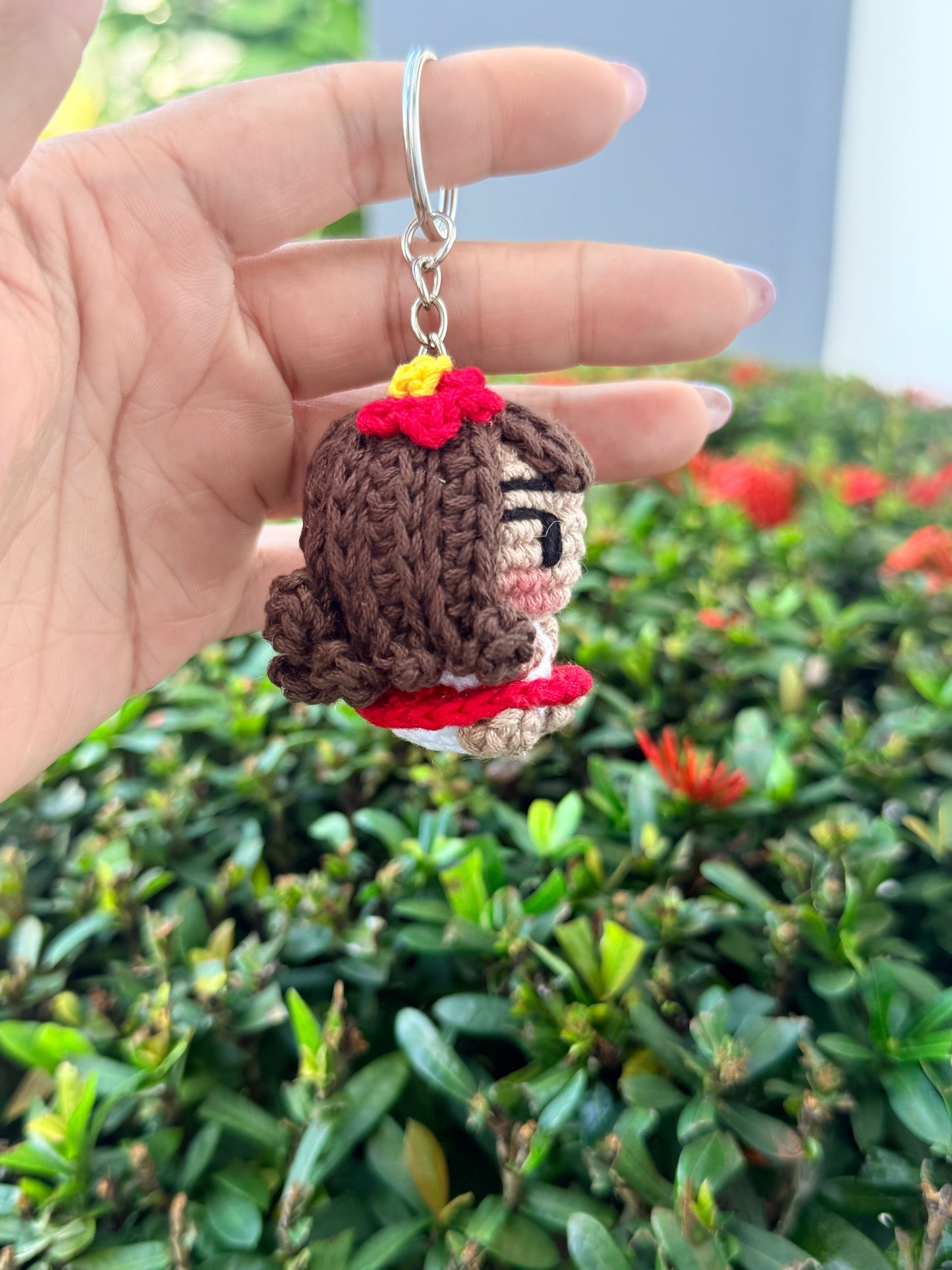 Puerto Rico Keychain Crochet | Llavero jíbaro boricua hecho a mano, souvenir gift (boy, girl or couple)