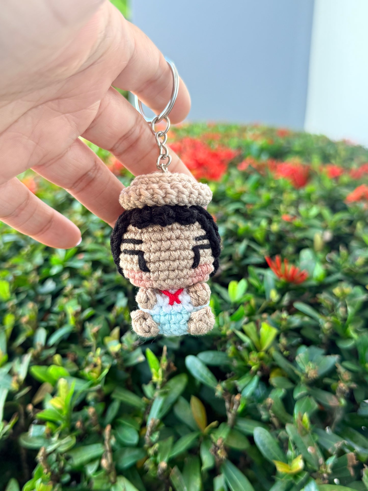 Puerto Rico Keychain Crochet | Llavero jíbaro boricua hecho a mano, souvenir gift (boy, girl or couple)