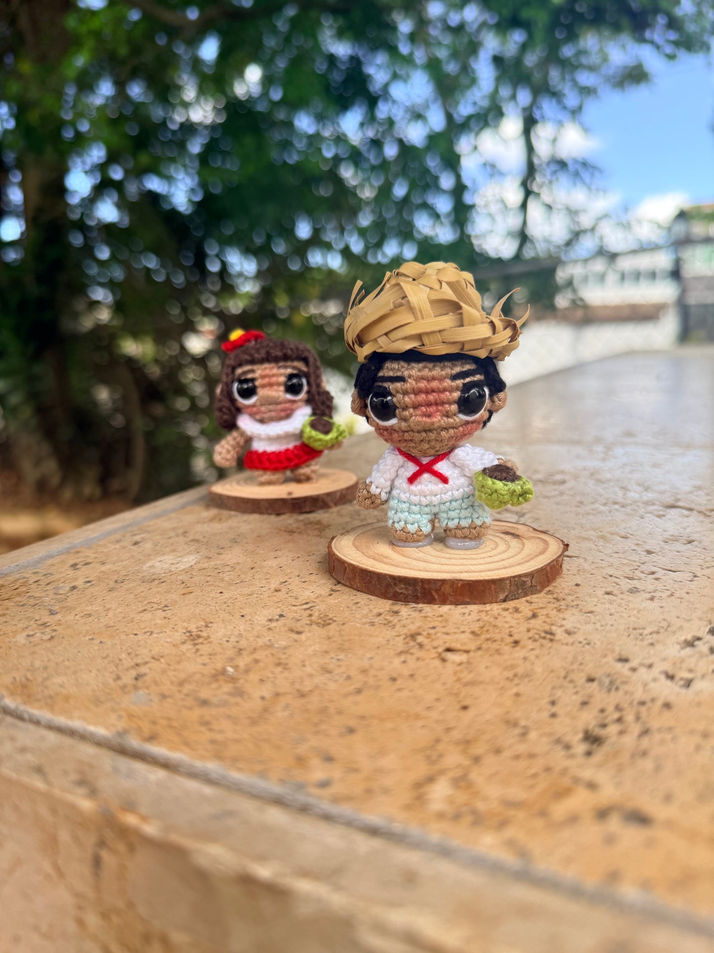 Mini Jíbaros Puertorriqueños en Crochet con Tacita de Café | Decoración Boricua Handmade