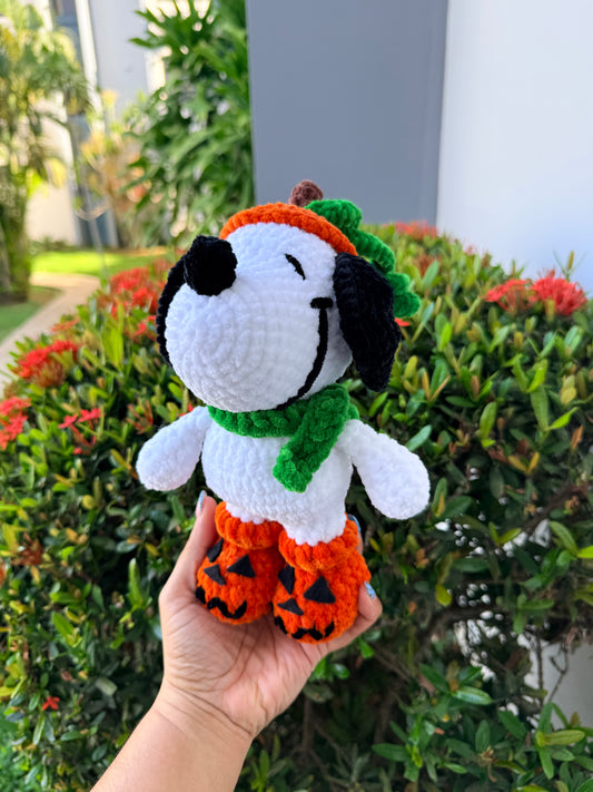 Peluche Perrito Nostálgico con Botas de Calabaza | Amigurumi Hecho a Mano