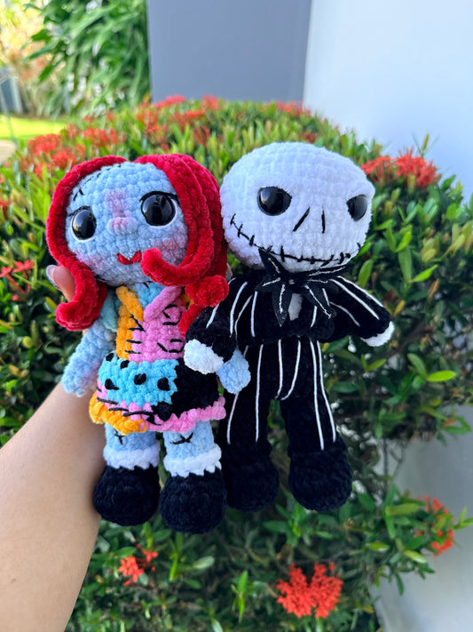 Set de Peluches Pareja Enamorada de Halloween | Amigurumi Hecho a Mano